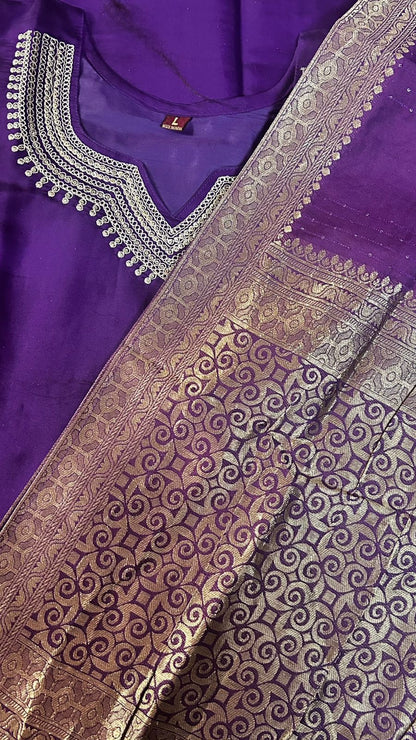 Royal Purple Beautiful Heavy Zari Suit Set
