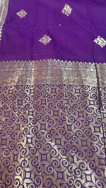Royal Purple Beautiful Heavy Zari Suit Set