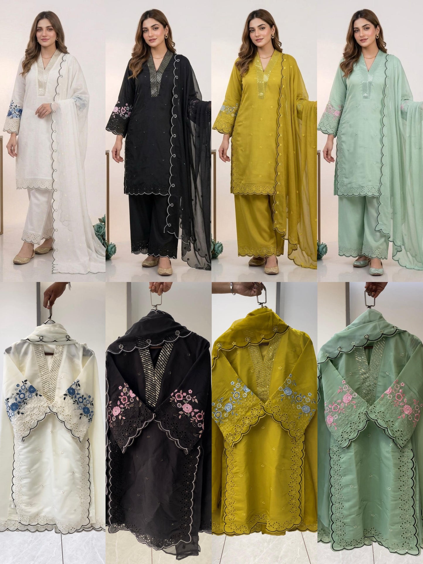 Elegant Embroidered Mal Chanderi Kurta Set