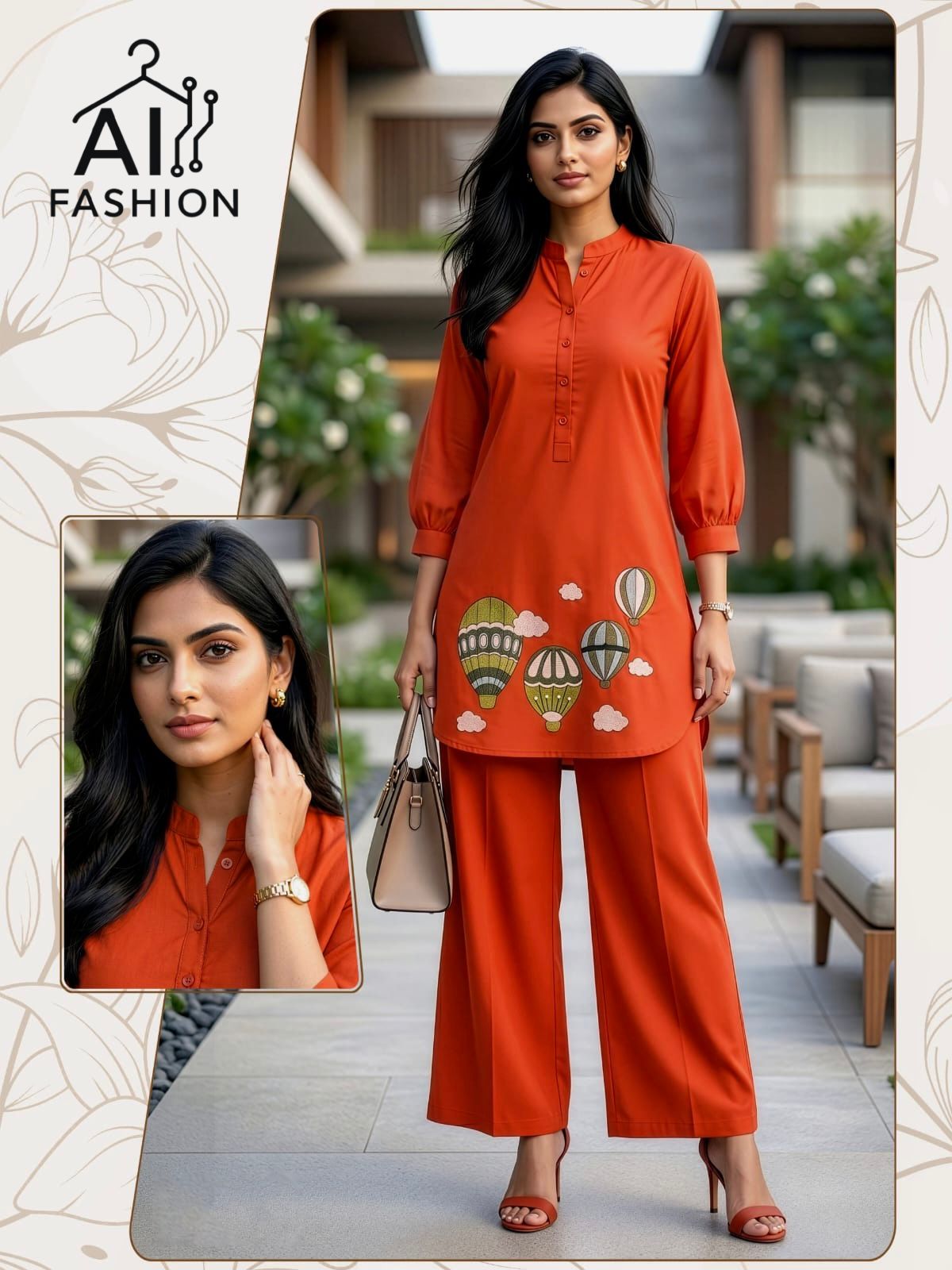Hot Air Balloon Embroidered Co-ord Sets