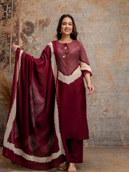 Trending Bandhani Cotton Kurta Set