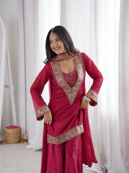 Premium Chinon 4-piece Sharara Suit Set