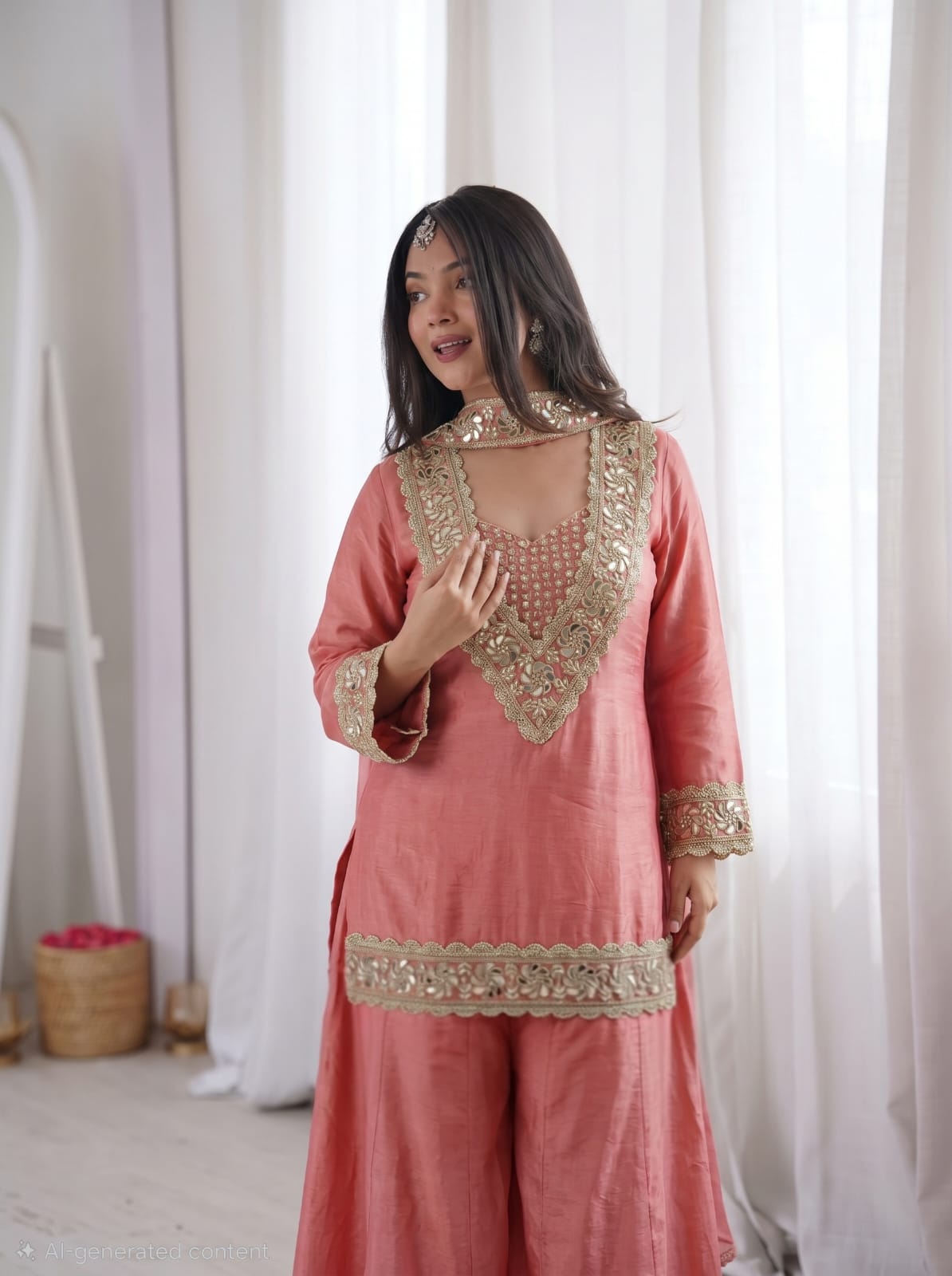 Premium Chinon 4-piece Sharara Suit Set