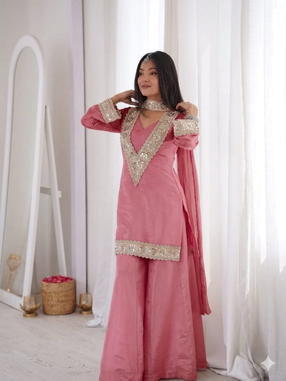 Premium Chinon 4-piece Sharara Suit Set