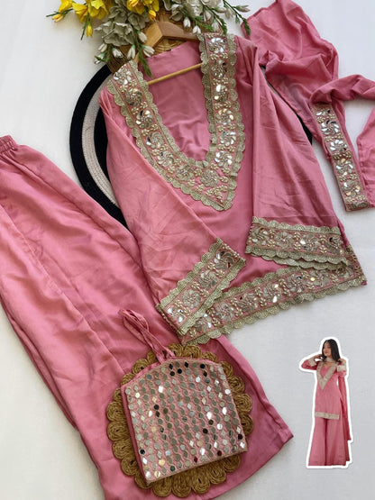 Premium Chinon 4-piece Sharara Suit Set
