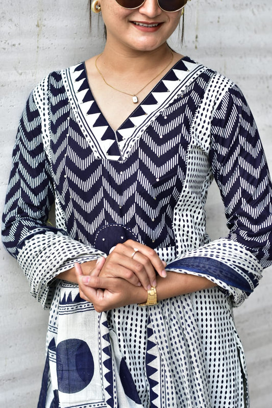 Elegant Trendy Cotton Kurta 3-Piece Set