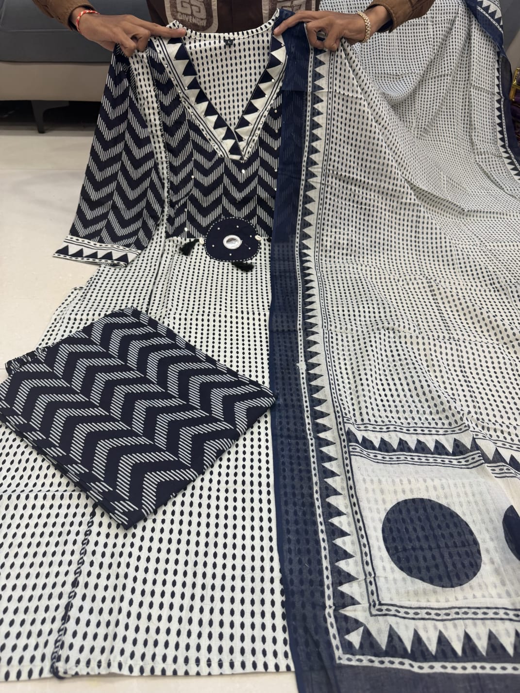 Elegant Trendy Cotton Kurta 3-Piece Set