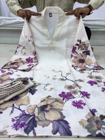 Premium Printed Linen Cotton Co-Ord Set