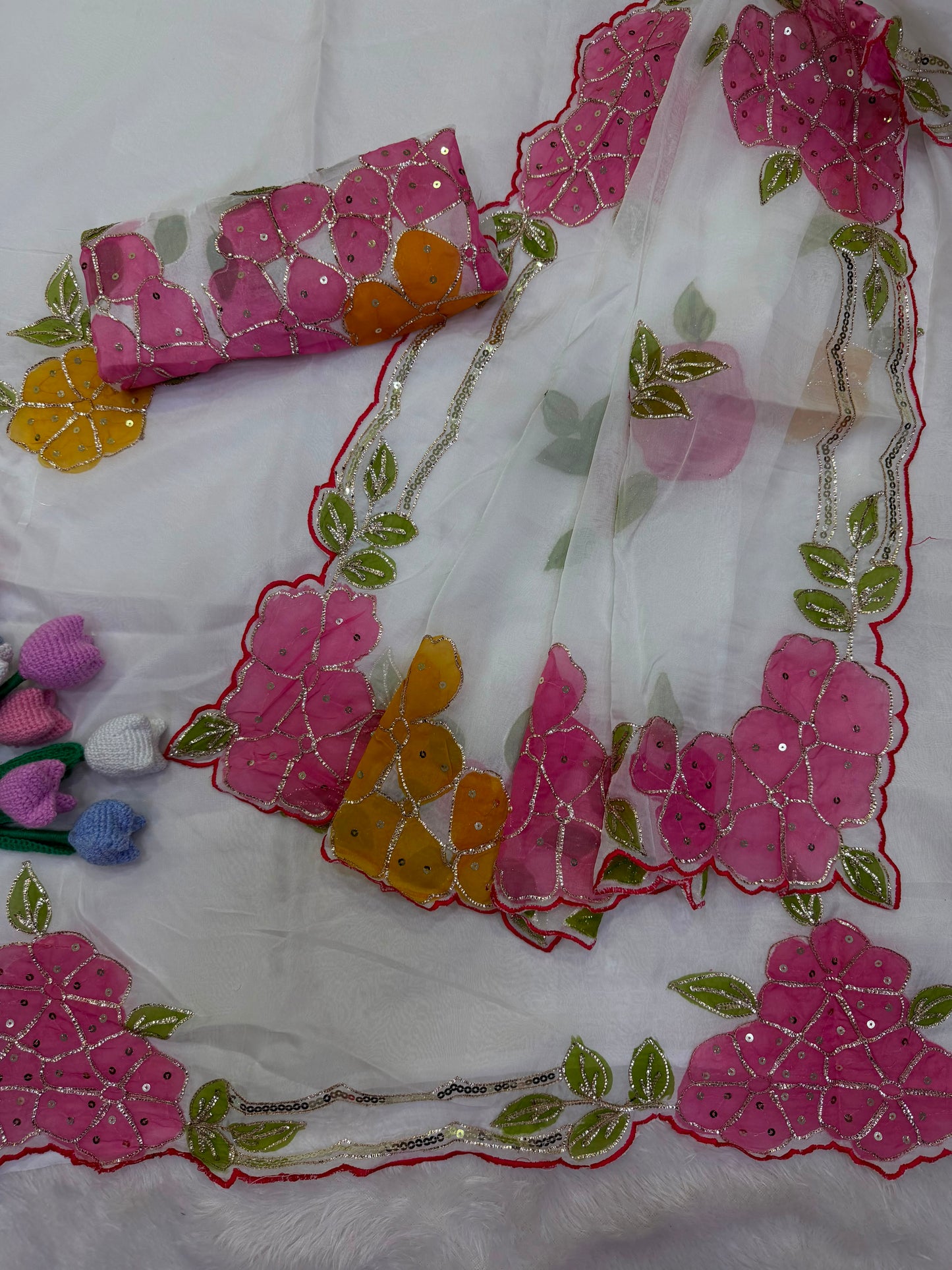 Stunning Floral Soft Tebby Silk Saree