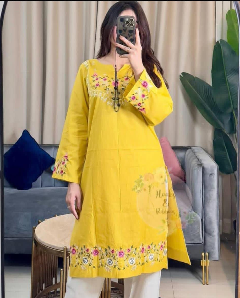 Elegant Embroidered Pure Cotton Co-Ord Set