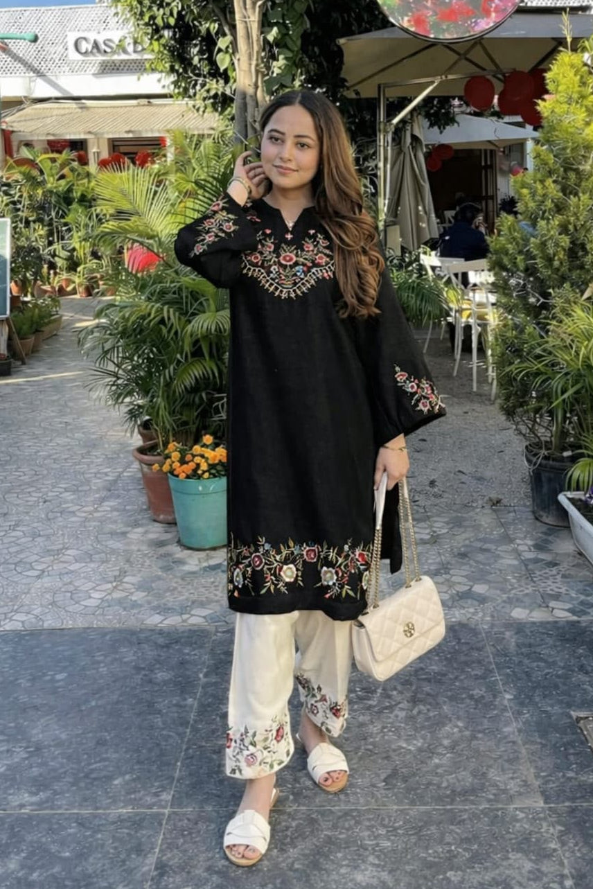 Elegant Embroidered Pure Cotton Co-Ord Set