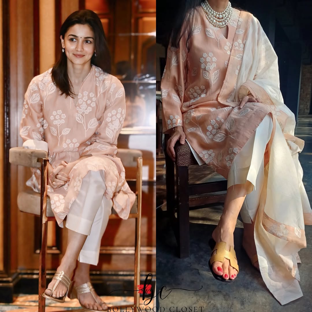 Stylish Mul Chanderi Floral Kurta Set