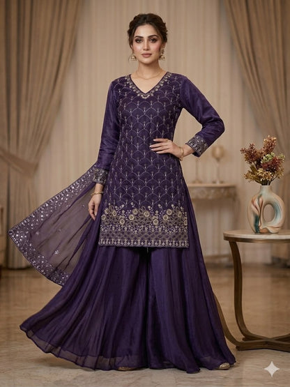 Designer Festive Fendy Plazo Suit Set