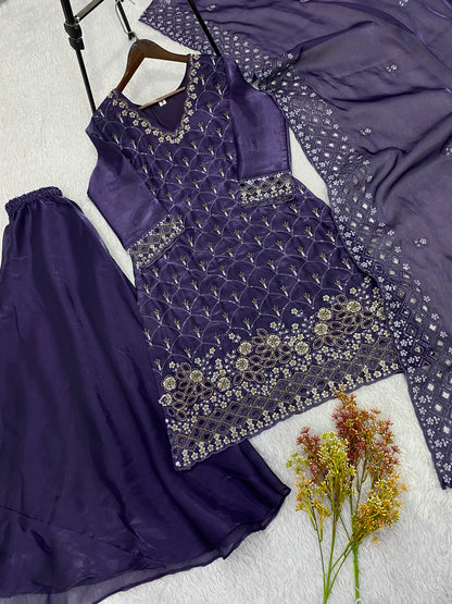 Designer Festive Fendy Plazo Suit Set