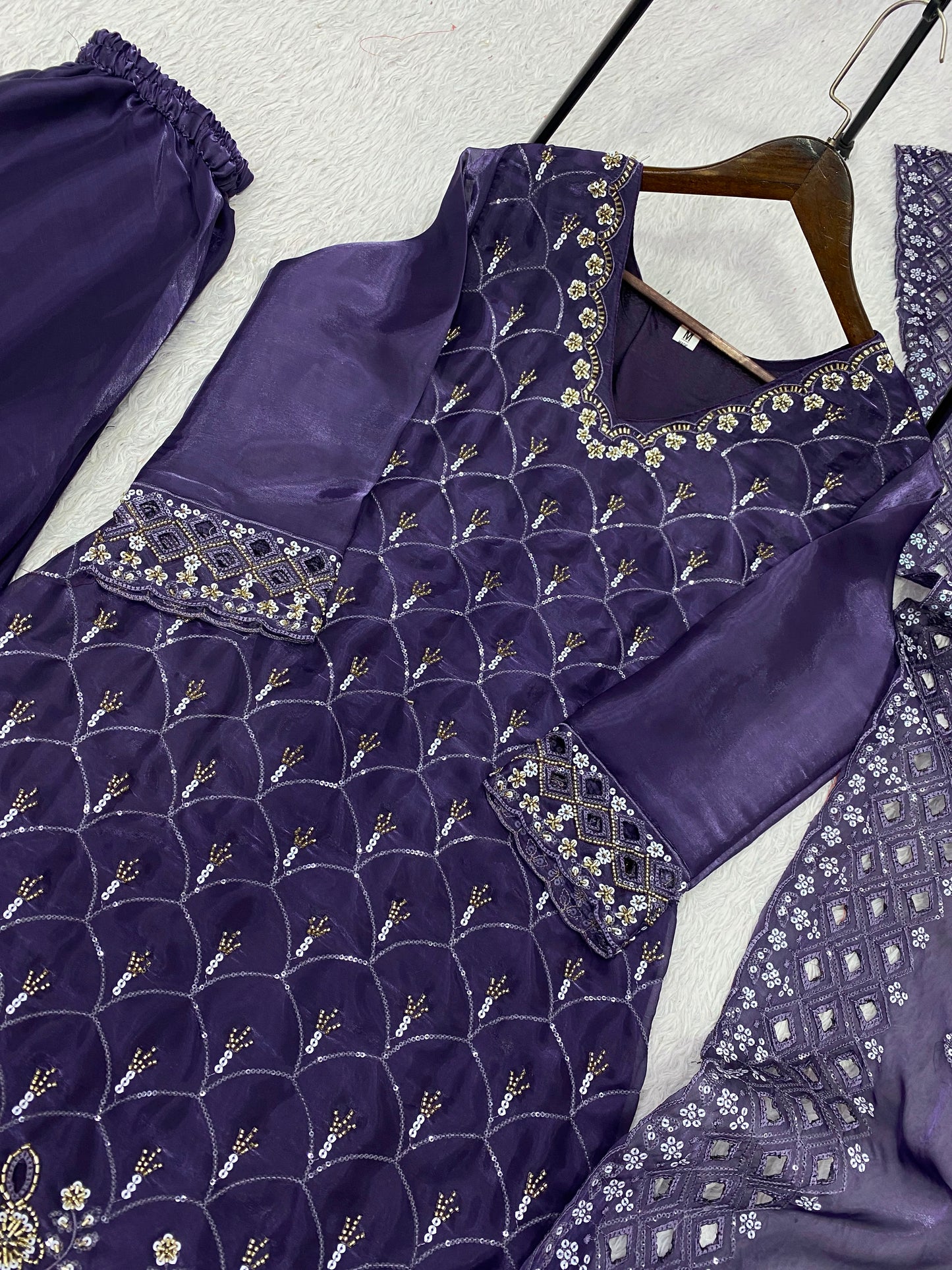 Designer Festive Fendy Plazo Suit Set