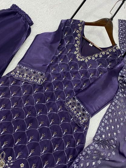 Designer Festive Fendy Plazo Suit Set