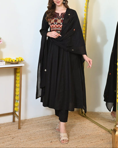 Trending Embroidered Anarkali Cotton Kurta