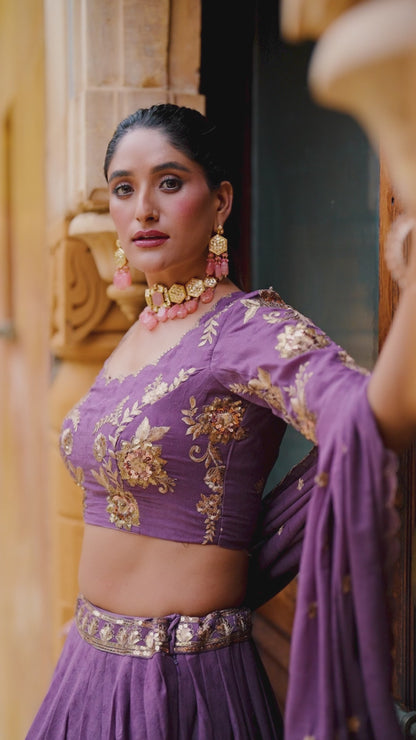 Premium Chocolate Crush Embroidered Lehenga Set