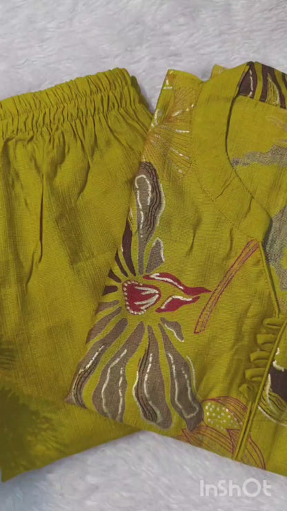 Designer Mustard Yellow Pure Viscose Co-ord Set