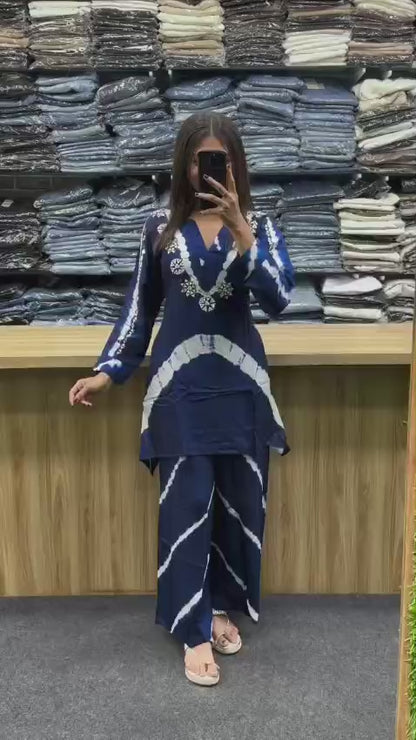 Premium Silk Co-ord Set With Handwork