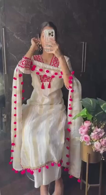 Gorgeous Banarasi Silk Suit Set in 3 Colours