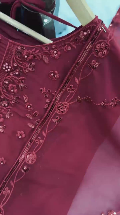 Designer Embroidered Kurti Palazzo Set