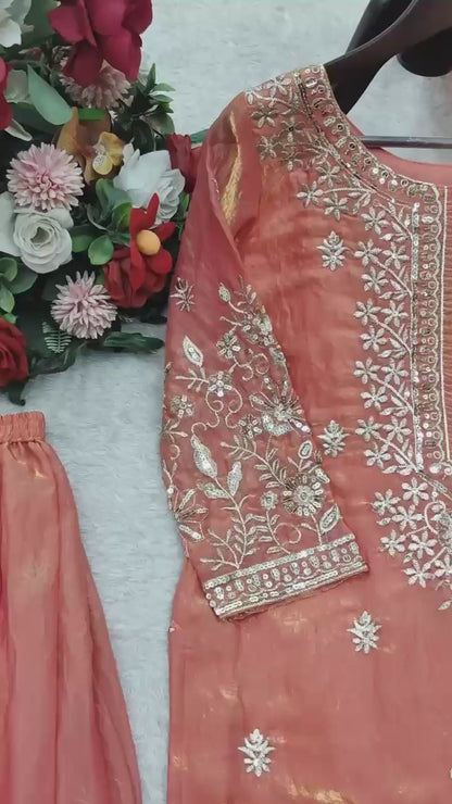 Premium Zmy-Chu Silk Sharara Suit Set