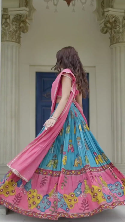 Festive Elegant Kalamkari Lehenga Set