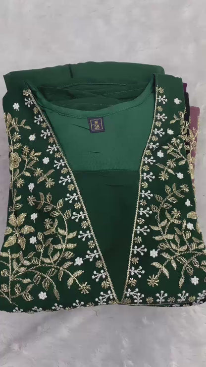 Elegant Embroidered Gown With Hand Work Detailing