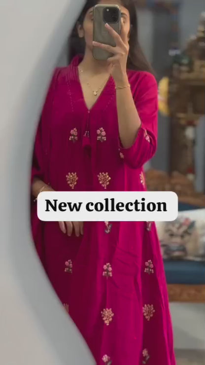 Stylish Jaipuri Embroidered Cotton Kurta Set