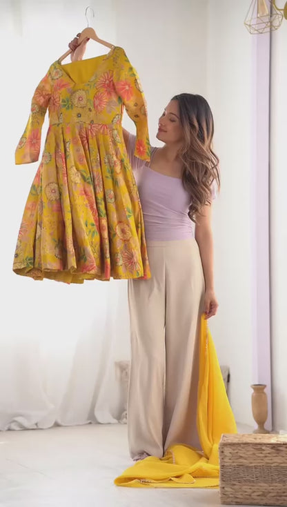 Stylish Printed Kurti Sharara Set