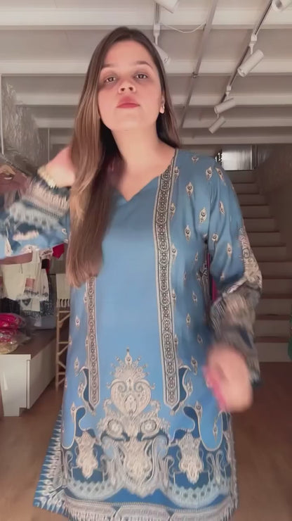 Trendy Blue Printed Co-ord Set