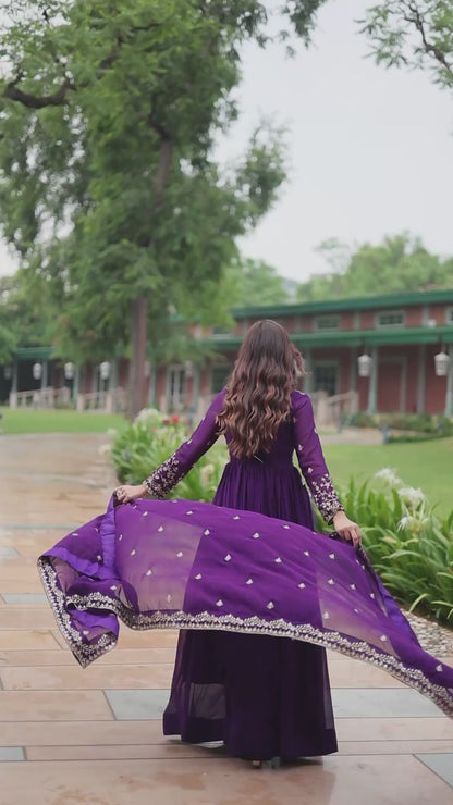 Graceful Premium Sequined Gown Dupatta Set
